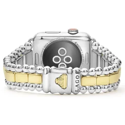 Shop LAGOS 18K Gold And Sterling Silver Single Diamond Watch Bracelet-42-49Mm