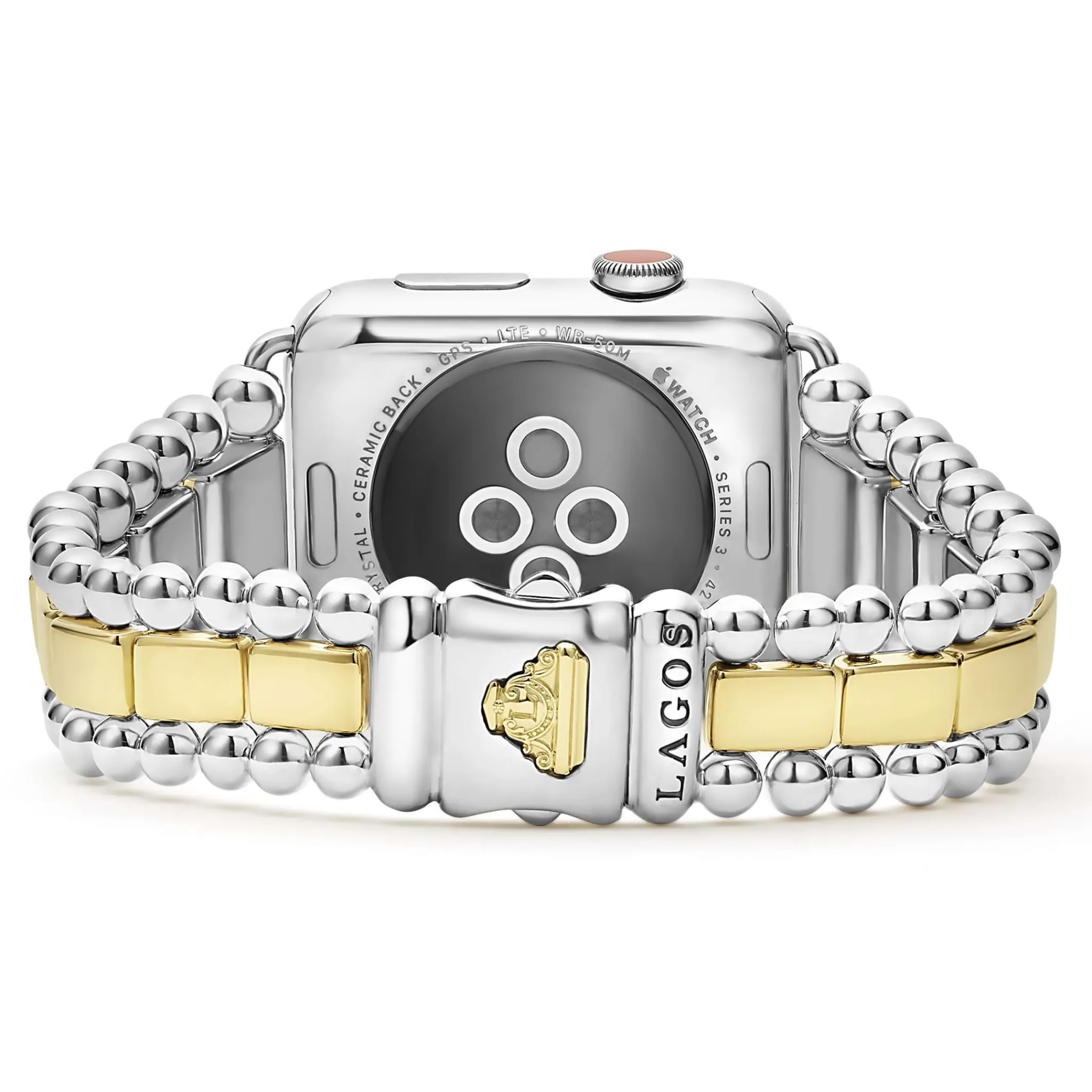 Shop LAGOS 18K Gold And Sterling Silver Single Diamond Watch Bracelet-42-49Mm
