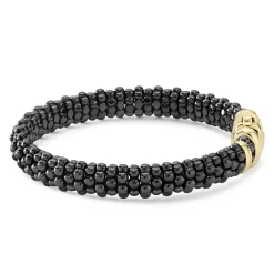 Outlet LAGOS 18K Gold Black Ceramic Beaded Bracelet