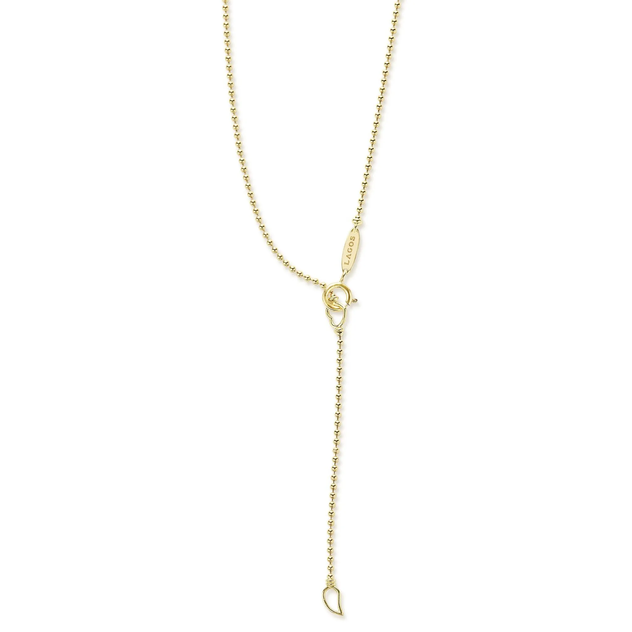 New LAGOS 18K Gold Black Ceramic Circle Pendant Necklace