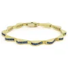 Online LAGOS 18K Gold Blue Sapphire Link Wave Bracelet