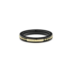 Outlet LAGOS 18K Gold Caviar And Black Ceramic Stacking Ring