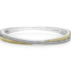 Best LAGOS 18K Gold Caviar And Diamond Bangle