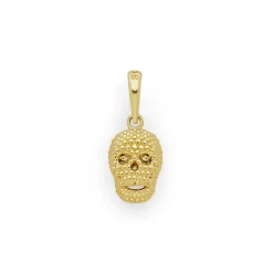 New LAGOS 18K Gold Caviar Beaded Skull Amulet