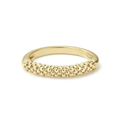 New LAGOS 18K Gold Caviar Beaded Stacking Ring