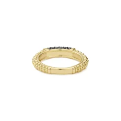 Fashion LAGOS 18K Gold Caviar Black Diamond Stacking Ring