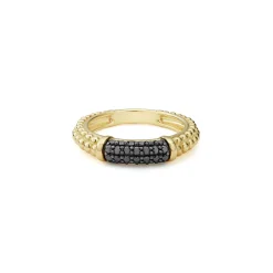 Online LAGOS 18K Gold Caviar Black Diamond Stacking Ring
