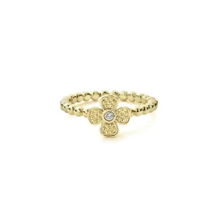 Fashion LAGOS 18K Gold Caviar Flower Diamond Ring