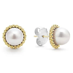 Cheap LAGOS 18K Gold Caviar Pearl Stud Earrings