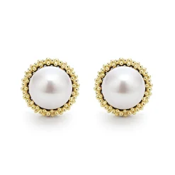 Cheap LAGOS 18K Gold Caviar Pearl Stud Earrings