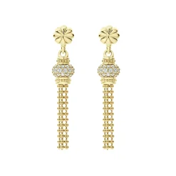 Cheap LAGOS 18K Gold Caviar Tassel Diamond Earrings