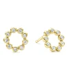 Clearance LAGOS 18K Gold Circle Diamond Stud Earrings