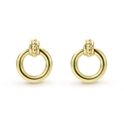 New LAGOS 18K Gold Circle Stud Earrings