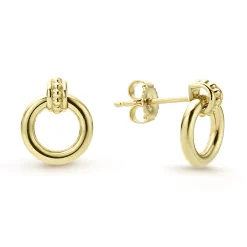 New LAGOS 18K Gold Circle Stud Earrings