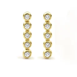 Clearance LAGOS 18K Gold Diamond Bar Stud Earrings