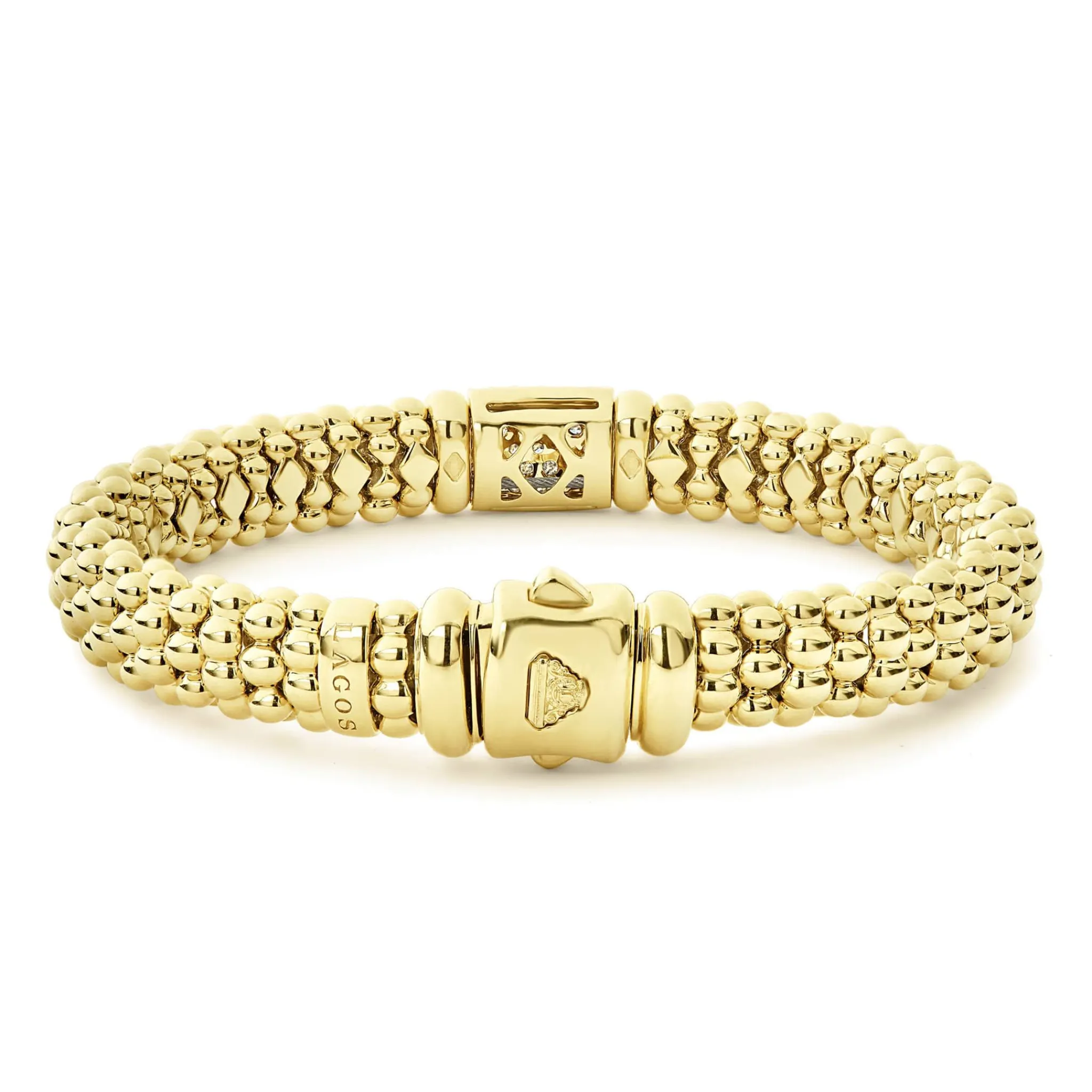 Fashion LAGOS 18K Gold Diamond Bracelet | 9Mm