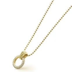Discount LAGOS 18K Gold Diamond Circle Pendant Necklace