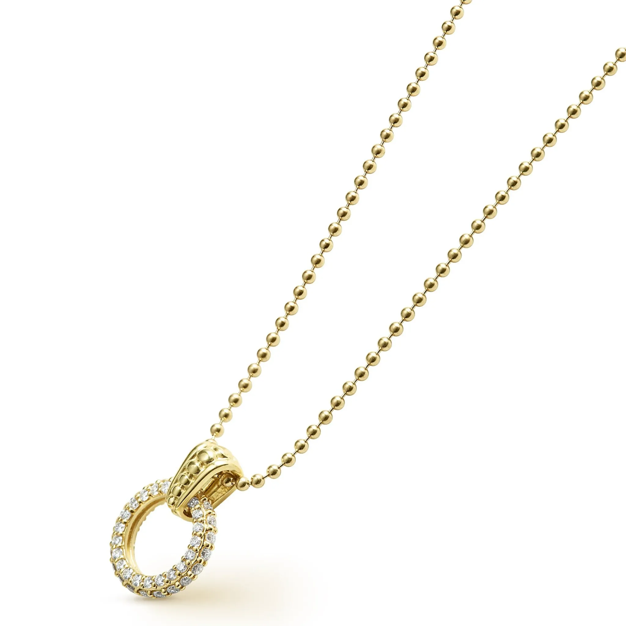 Discount LAGOS 18K Gold Diamond Circle Pendant Necklace