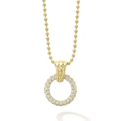 Store LAGOS 18K Gold Diamond Circle Pendant Necklace