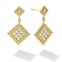 Cheap LAGOS 18K Gold Diamond Drop Earrings
