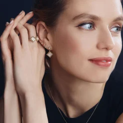 Cheap LAGOS 18K Gold Diamond Drop Earrings
