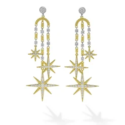 New LAGOS 18K Gold Diamond Drop Earrings