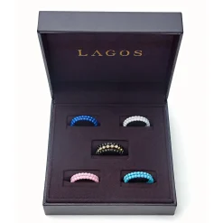 Store LAGOS 18K Gold Diamond Stacking Ring Set