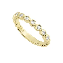 Hot LAGOS 18K Gold Diamond Stacking Ring Set