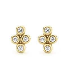 Best Sale LAGOS 18K Gold Diamond Stud Earrings
