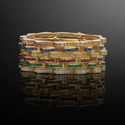 Best LAGOS 18K Gold Emerald Link Wave Bracelet