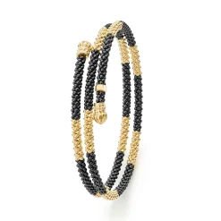 New LAGOS 18K Gold Large Station Ceramic Wrap Bracelet