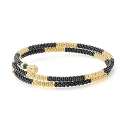 New LAGOS 18K Gold Large Station Ceramic Wrap Bracelet