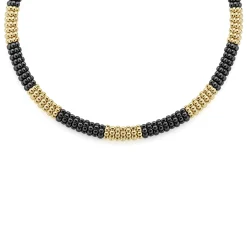 Best LAGOS 18K Gold Large Station Ceramic Beaded Necklace | 9Mm