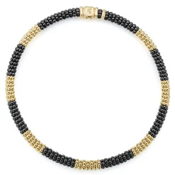 Best LAGOS 18K Gold Large Station Ceramic Beaded Necklace | 9Mm