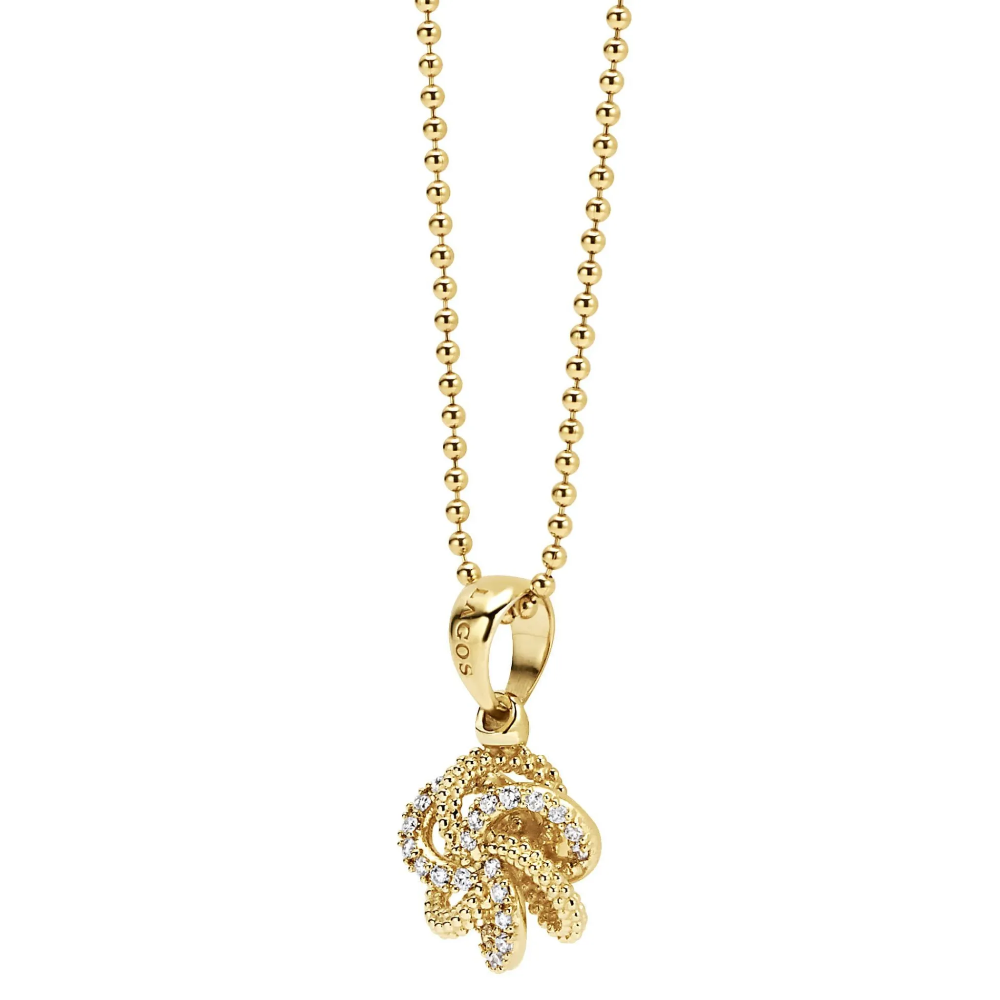 Online LAGOS 18K Gold Love Knot Diamond Pendant Necklace