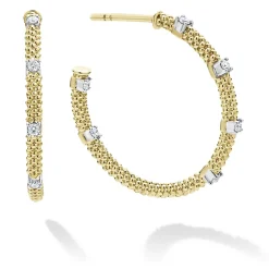 Online LAGOS 18K Gold Superfine Diamond Hoop Earrings