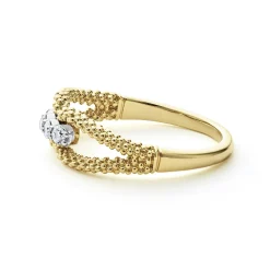 Cheap LAGOS 18K Gold Superfine Diamond Center Ring