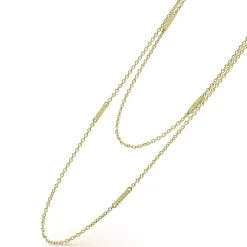 New LAGOS 18K Gold Superfine Station Chain Necklace