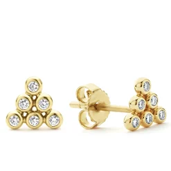 Flash Sale LAGOS 18K Gold Triangle Diamond Stud Earrings