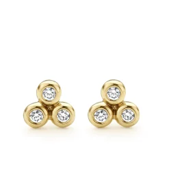 Fashion LAGOS 18K Gold Triangle Diamond Stud Earrings