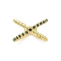Best Sale LAGOS 18K Gold X Black Diamond Ring