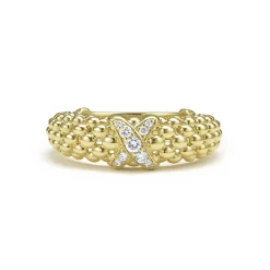 Clearance LAGOS 18K Gold X Caviar Diamond Ring