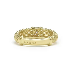 Cheap LAGOS 18K Gold X Caviar Diamond Ring
