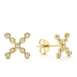 Best Sale LAGOS 18K Gold X Diamond Stud Earrings