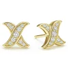 Fashion LAGOS 18K Gold X Diamond Stud Earrings