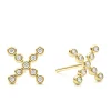 Sale LAGOS 18K Gold X Diamond Stud Earrings