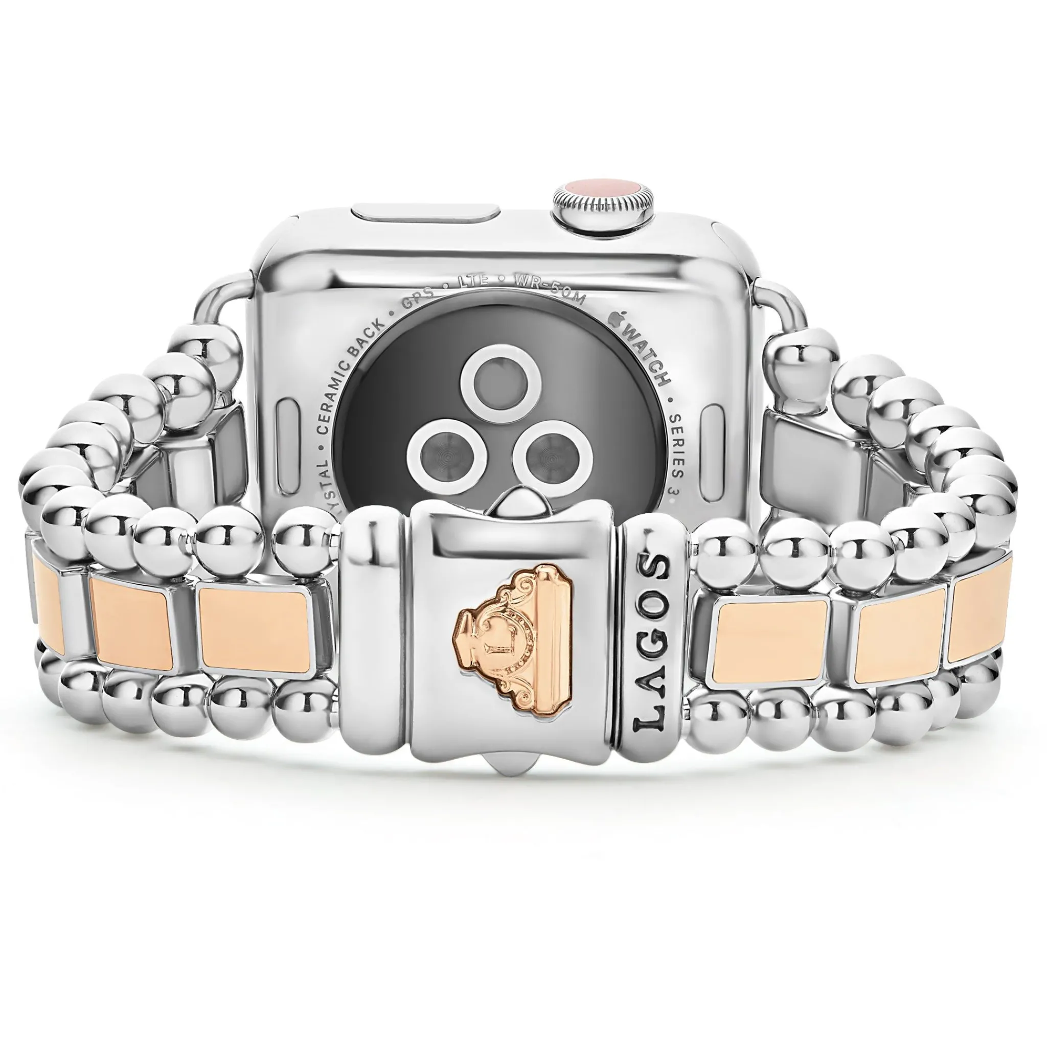 Hot LAGOS 18K Rose Gold And Stainless Steel Watch Bracelet-38-45Mm