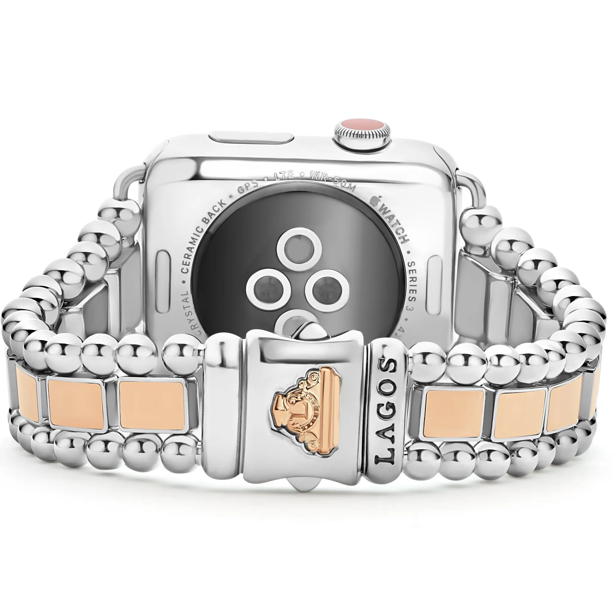 Store LAGOS 18K Rose Gold And Stainless Steel Watch Bracelet-42-49Mm