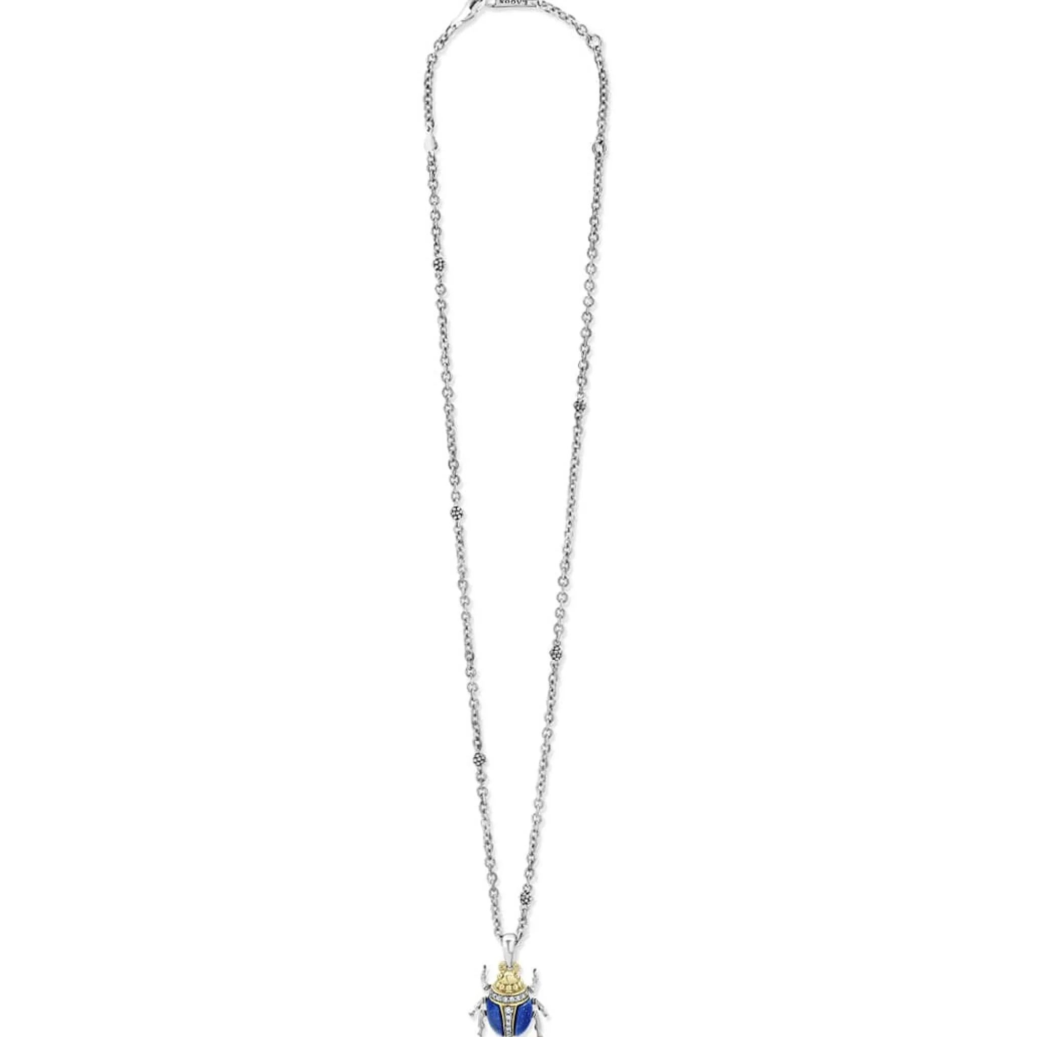 Clearance LAGOS Lapis Beetle Diamond Pendant Necklace