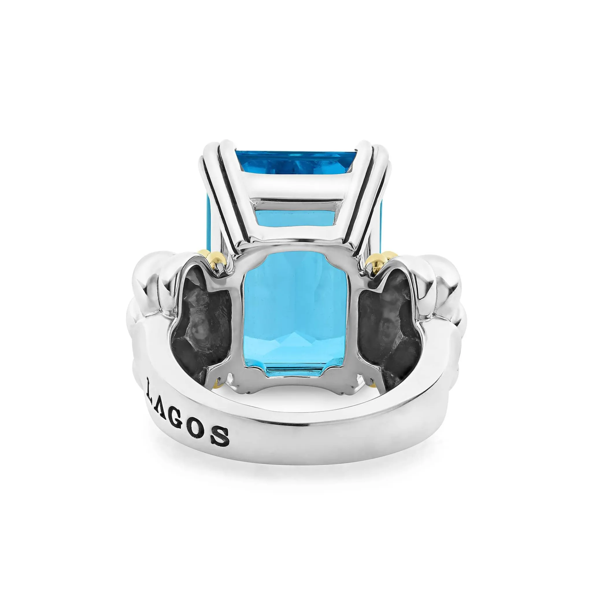 Store LAGOS Large Emerald-Cut Swiss Blue Topaz Ring